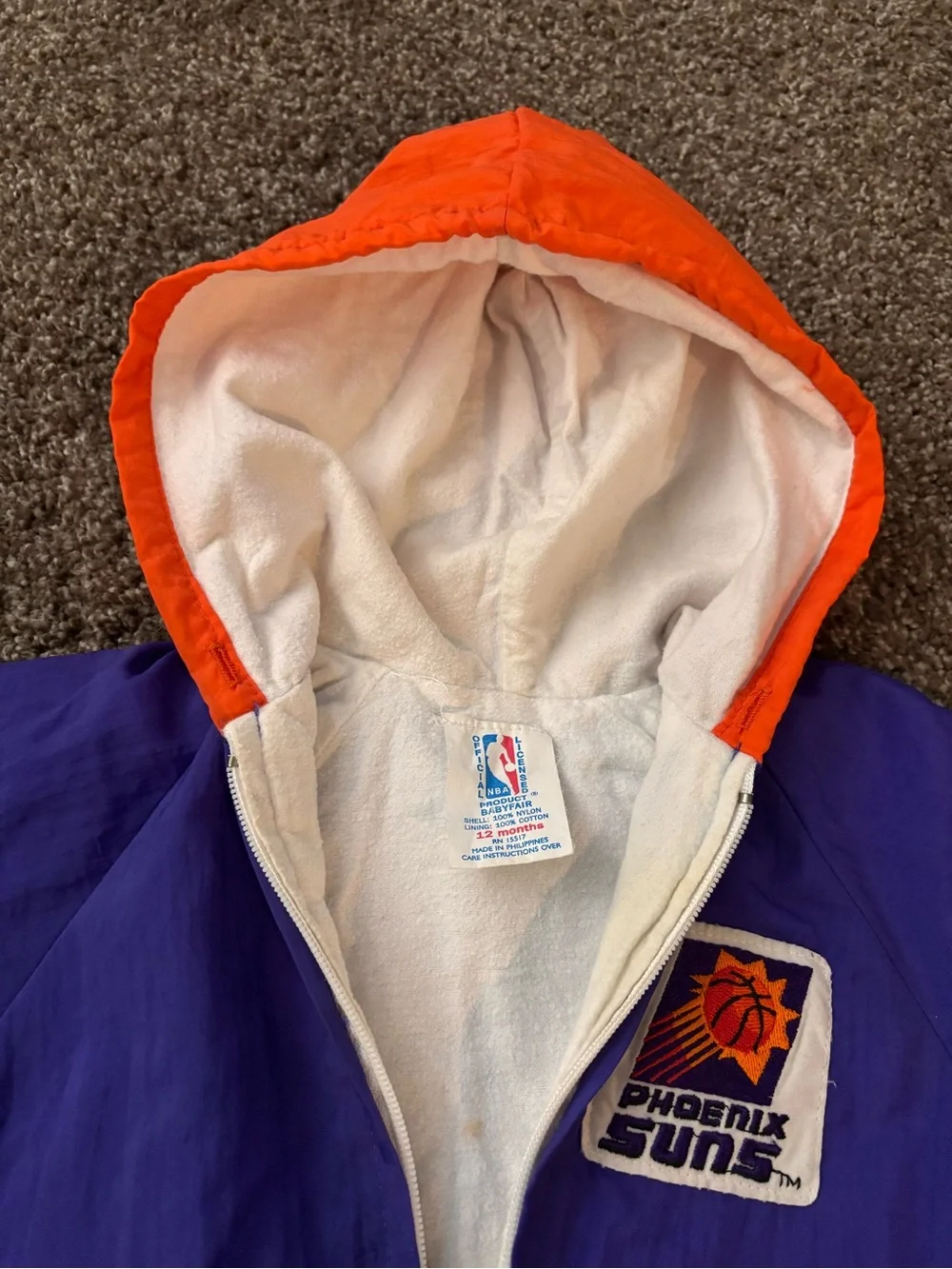 Vintage 90s Phoenix Suns Infant Windbreaker Jacket ( 12 months )
